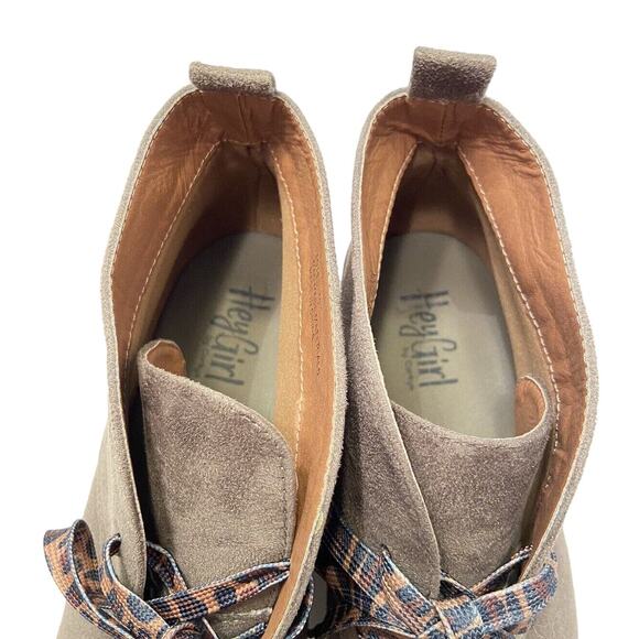 Hey Girl Corky’s Totes Ankle Booties Women’s 10 Taupe Faux Suede Leopard Lace Up - Picture 11 of 14